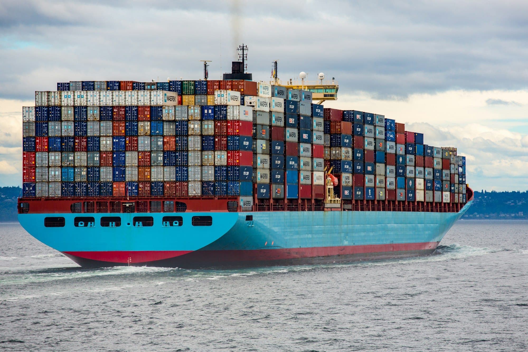 Container ship arriving at Karachi port